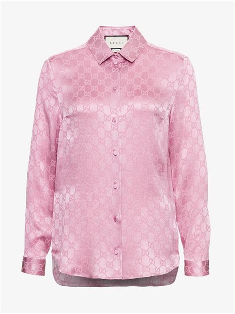 gucci pink dress shirt|Gucci silk crêpe shirt.